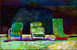  3 Chairs with Haystack (digital blending) 