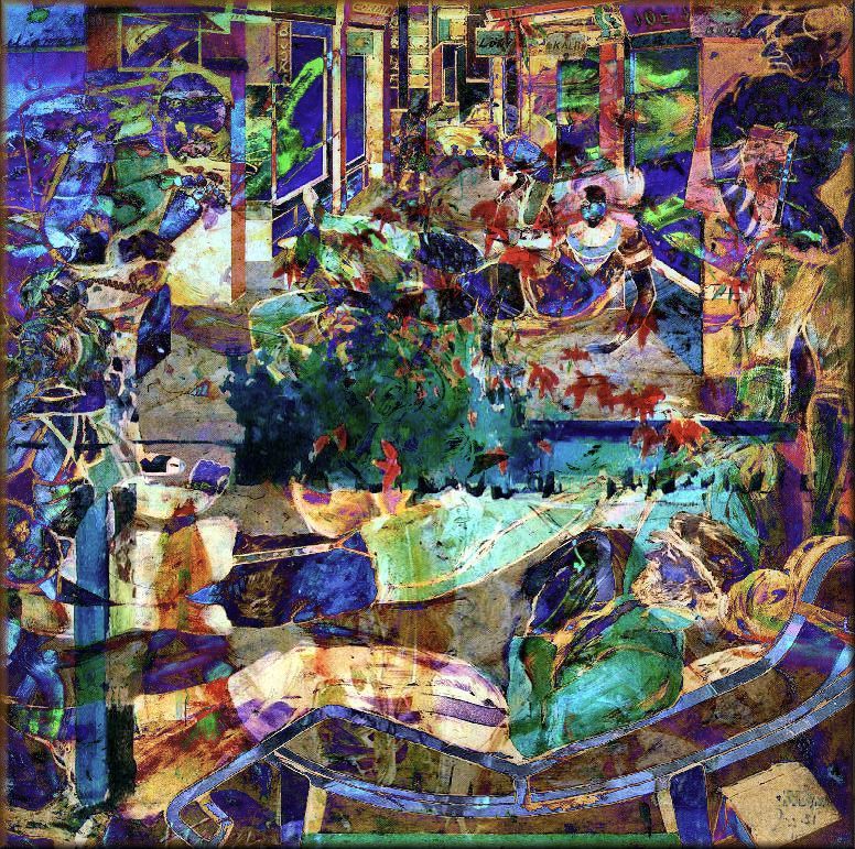  Reclining Man in Green Jacket (Kitaj, de Kooning, Pollock, Homer) 