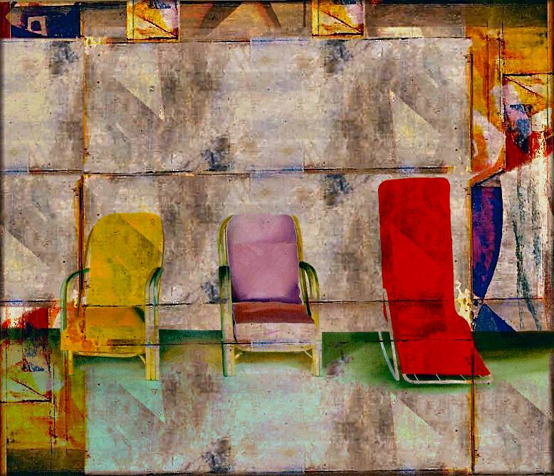  Three Panels, Three Chairs (digital blending) 