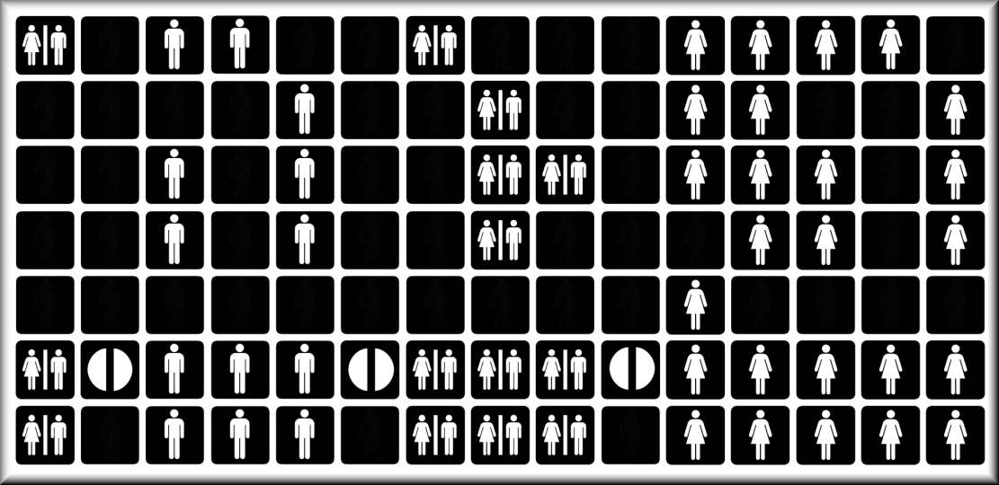  a man and woman (ASCII representation of a short phrase) 