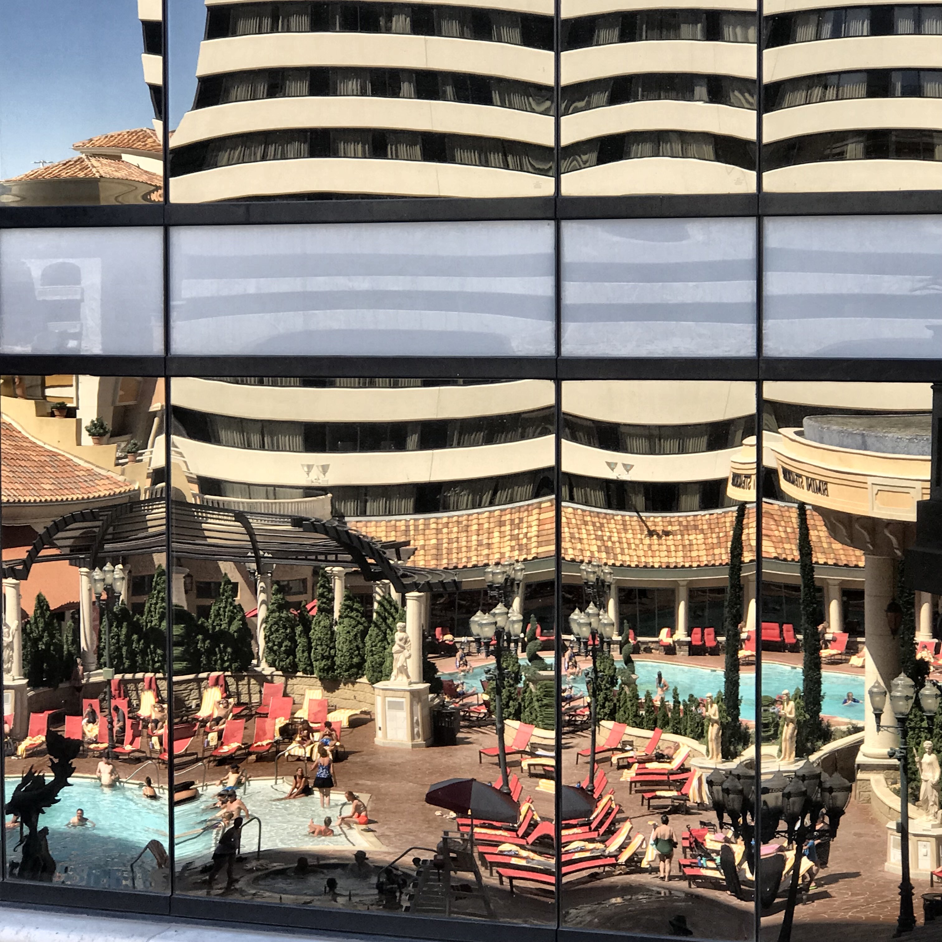  (digital photograph) the pool reflection seen from spa balcony 